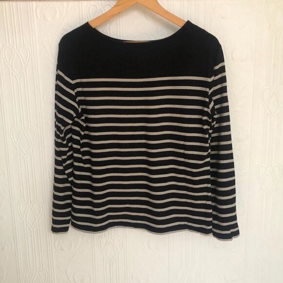 2 Seasalt Cornwall sailor t-shirt Plum and navy - Black and grey - size 14 UK or - Picture 4 of 6